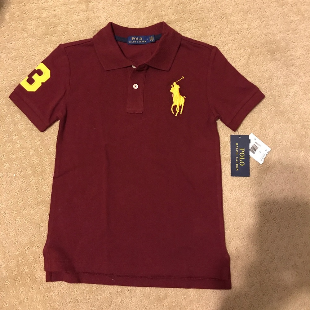 Boys Ralph Lauren Polo Shirt Big Pony Sz 7 NWT
